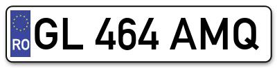 Placuta inmatriculare numar auto  GL-464-AMQ, GL 464 AMQ, GL464AMQ