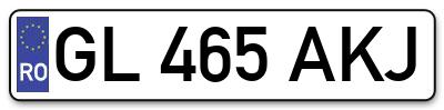 Placuta inmatriculare numar auto  GL-465-AKJ, GL 465 AKJ, GL465AKJ