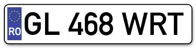 Placuta inmatriculare numar auto  GL-468-WRT, GL 468 WRT, GL468WRT