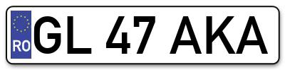 Placuta inmatriculare numar auto  GL-47-AKA, GL 47 AKA, GL47AKA