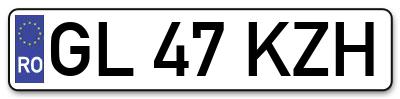 Placuta inmatriculare numar auto  GL-47-KZH, GL 47 KZH, GL47KZH
