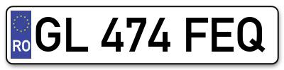 Placuta inmatriculare numar auto  GL-474-FEQ, GL 474 FEQ, GL474FEQ