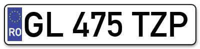 Placuta inmatriculare numar auto  GL-475-TZP, GL 475 TZP, GL475TZP