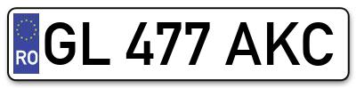 Placuta inmatriculare numar auto  GL-477-AKC, GL 477 AKC, GL477AKC
