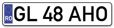 Placuta inmatriculare numar auto  GL-48-AHO, GL 48 AHO, GL48AHO