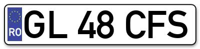 Placuta inmatriculare numar auto  GL-48-CFS, GL 48 CFS, GL48CFS