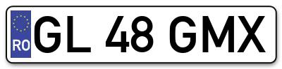 Placuta inmatriculare numar auto  GL-48-GMX, GL 48 GMX, GL48GMX