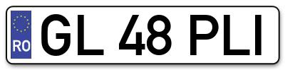 Placuta inmatriculare numar auto  GL-48-PLI, GL 48 PLI, GL48PLI