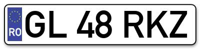 Placuta inmatriculare numar auto  GL-48-RKZ, GL 48 RKZ, GL48RKZ