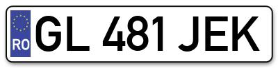 Placuta inmatriculare numar auto  GL-481-JEK, GL 481 JEK, GL481JEK