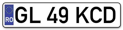 Placuta inmatriculare numar auto  GL-49-KCD, GL 49 KCD, GL49KCD