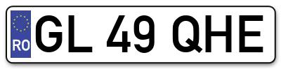 Placuta inmatriculare numar auto  GL-49-QHE, GL 49 QHE, GL49QHE