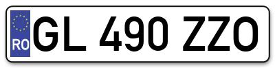 Placuta inmatriculare numar auto  GL-490-ZZO, GL 490 ZZO, GL490ZZO