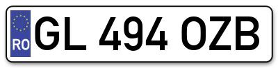 Placuta inmatriculare numar auto  GL-494-OZB, GL 494 OZB, GL494OZB
