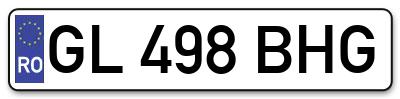Placuta inmatriculare numar auto  GL-498-BHG, GL 498 BHG, GL498BHG
