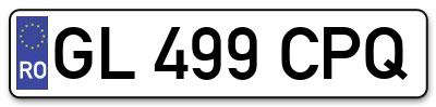 Placuta inmatriculare numar auto  GL-499-CPQ, GL 499 CPQ, GL499CPQ