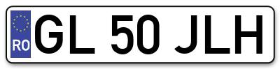Placuta inmatriculare numar auto  GL-50-JLH, GL 50 JLH, GL50JLH