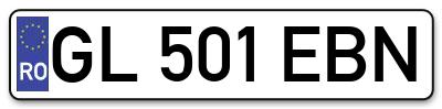 Placuta inmatriculare numar auto  GL-501-EBN, GL 501 EBN, GL501EBN