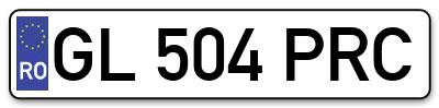 Placuta inmatriculare numar auto  GL-504-PRC, GL 504 PRC, GL504PRC
