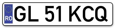 Placuta inmatriculare numar auto  GL-51-KCQ, GL 51 KCQ, GL51KCQ