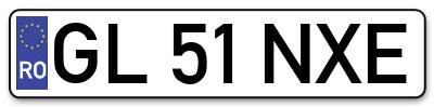Placuta inmatriculare numar auto  GL-51-NXE, GL 51 NXE, GL51NXE