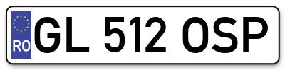 Placuta inmatriculare numar auto  GL-512-OSP, GL 512 OSP, GL512OSP