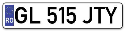 Placuta inmatriculare numar auto  GL-515-JTY, GL 515 JTY, GL515JTY