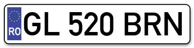 Placuta inmatriculare numar auto  GL-520-BRN, GL 520 BRN, GL520BRN