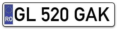 Placuta inmatriculare numar auto  GL-520-GAK, GL 520 GAK, GL520GAK
