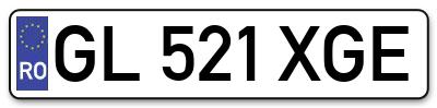 Placuta inmatriculare numar auto  GL-521-XGE, GL 521 XGE, GL521XGE