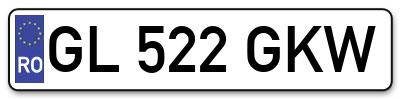 Placuta inmatriculare numar auto  GL-522-GKW, GL 522 GKW, GL522GKW
