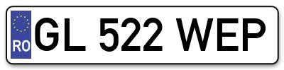 Placuta inmatriculare numar auto  GL-522-WEP, GL 522 WEP, GL522WEP