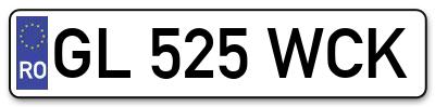 Placuta inmatriculare numar auto  GL-525-WCK, GL 525 WCK, GL525WCK