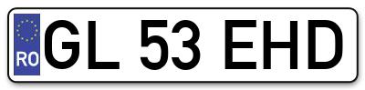 Placuta inmatriculare numar auto  GL-53-EHD, GL 53 EHD, GL53EHD