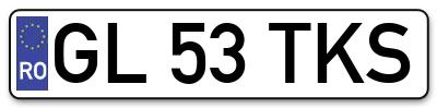 Placuta inmatriculare numar auto  GL-53-TKS, GL 53 TKS, GL53TKS