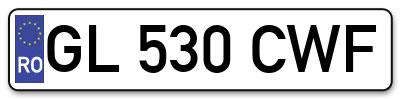 Placuta inmatriculare numar auto  GL-530-CWF, GL 530 CWF, GL530CWF