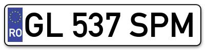 Placuta inmatriculare numar auto  GL-537-SPM, GL 537 SPM, GL537SPM