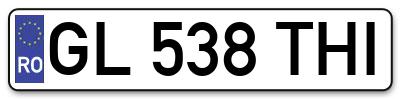 Placuta inmatriculare numar auto  GL-538-THI, GL 538 THI, GL538THI