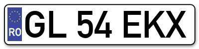 Placuta inmatriculare numar auto  GL-54-EKX, GL 54 EKX, GL54EKX