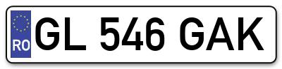 Placuta inmatriculare numar auto  GL-546-GAK, GL 546 GAK, GL546GAK