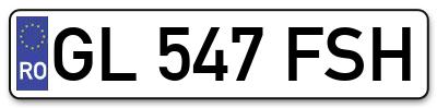 Placuta inmatriculare numar auto  GL-547-FSH, GL 547 FSH, GL547FSH