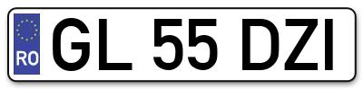 Placuta inmatriculare numar auto  GL-55-DZI, GL 55 DZI, GL55DZI