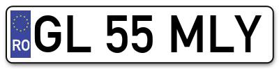 Placuta inmatriculare numar auto  GL-55-MLY, GL 55 MLY, GL55MLY