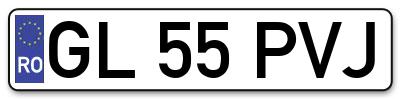 Placuta inmatriculare numar auto  GL-55-PVJ, GL 55 PVJ, GL55PVJ
