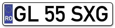 Placuta inmatriculare numar auto  GL-55-SXG, GL 55 SXG, GL55SXG