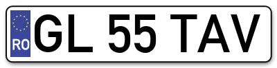 Placuta inmatriculare numar auto  GL-55-TAV, GL 55 TAV, GL55TAV