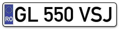 Placuta inmatriculare numar auto  GL-550-VSJ, GL 550 VSJ, GL550VSJ