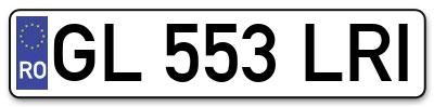 Placuta inmatriculare numar auto  GL-553-LRI, GL 553 LRI, GL553LRI