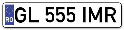 Placuta inmatriculare numar auto  GL-555-IMR, GL 555 IMR, GL555IMR