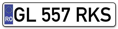 Placuta inmatriculare numar auto  GL-557-RKS, GL 557 RKS, GL557RKS